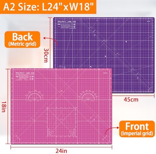 Self Healing Cutting Mat A2 18"x 24" Double Sided Pink Mat