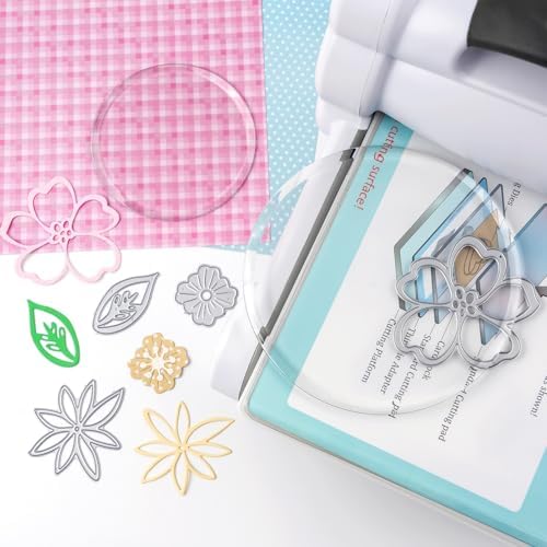 2 Pack Circular Cutting Pads, 5" and 3" Warp-Resistant Transparent Polycarbonate Plastic Round Cutting Plates for Embossing Crafting, Scrapbooking Card Making Arts Crafts
