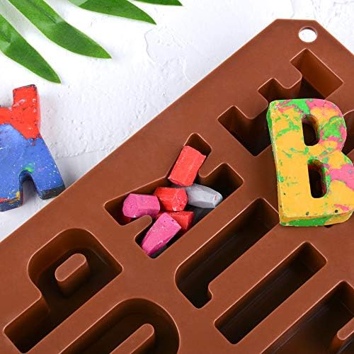 2pcs Large Letter Molds Silicone Alphabet Mold for Crayon, Cake Baking Decor (2)
