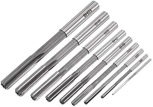 uxcell Chucking Reamer Set Lathe Machine Reamer Straight Flute Milling Cutter High Speed Steel H8 Tolerance (2mm 3mm 4mm 5mm 6mm 7mm 8mm 9mm 10mm) 9pcs