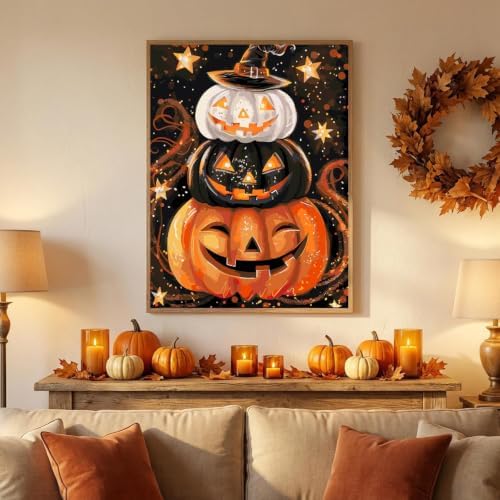 Halloween Paint by Numbers Kit for Adults,Pumpkin Paint by Number 12x16 in