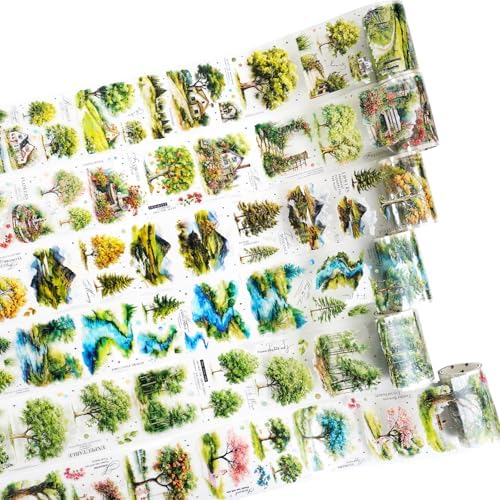 6 Rolls Nature Landscape PET Tape Set with Clip for Scrapbook