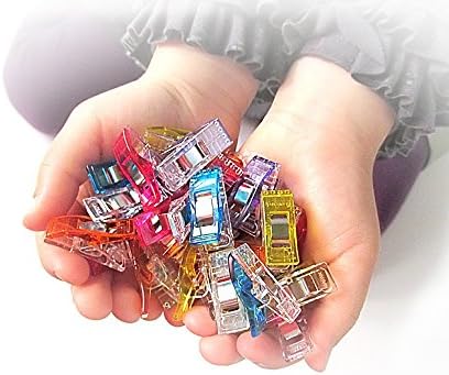 100 Pcs Premium Sewing Clips Multipurpose Sewing Accessories Quilting Supplies Crafting Tools, Assorted 9 Bright Colors (B)
