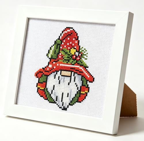Christmas Gnome Stamped Cross Stitch Kits for Beginners Embroidery Kit