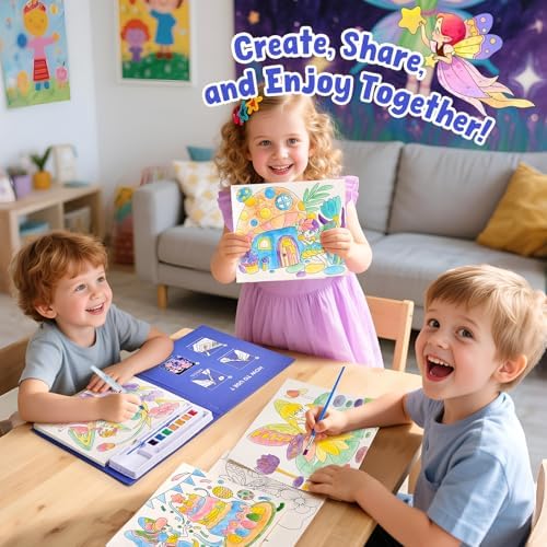 JoyCat Paint with Water Coloring Books for Toddlers (Elf Friends)