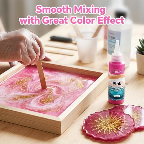 Pink Epoxy Resin Pigment Paste 3.4 fl.oz/100ml High Concentrated Resin Dye for Resin Art River Table Jewelry Making Coasters