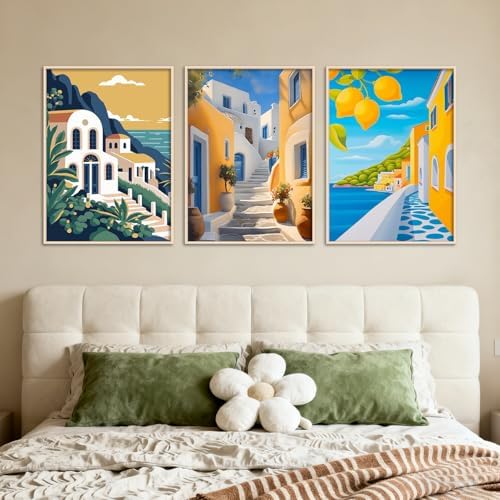 Amaieuin 6 Pack Paint by Numbers Kit for Adults Beginner,Canvas Paint by Numbers for Adults,Easy Adult Paint by Numbers for Home Decor Gift 12x8in