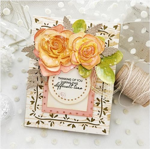 Scrapbooking Die-Cuts, Layer Frame Net Set Metal Cutting Dies for Card Making, Paper Craft Template, Background Embossing Stencils, DIY Album Décor (Love line frame-13.8x10.5cm)