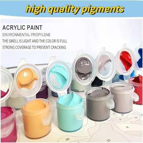 SKMN Paint by Number for Adults Beginners,Watercolor Balcony,DIY Oil Painting Kits for Home Wall Art Decor,40x50cm,Without Frame