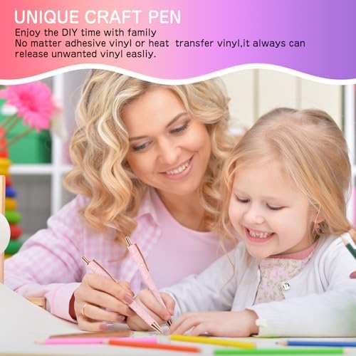 TECKWRAP Weeding Pin Pen Tool for Vinyl DIY Craft Project - Glitter Pink