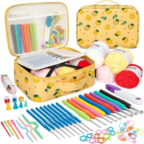 GMAK Crochet Kit for Beginners Adults, All in One Crochet Set Include Yarns