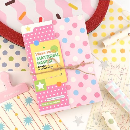 icceemee 160 Sheets of Colorful Dots Scrapbook Paper, journaling Scrapbook Supplies Craft Collage Paper Set, Junk Journal Bullet Journal Poster Room Decor for Card Making Decorative Gifts