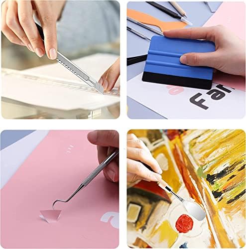 Famomatk 27PCS Craft Weeding Tools for Vinyl Kit,Utility Knife Vinyl Weeding Tool Set with 12Inch Paper Cutter Trimmer for Scrapbooking,Silhouettes,Cameos,DIY Art Crafting,Cutting,Splicing,Cardstock