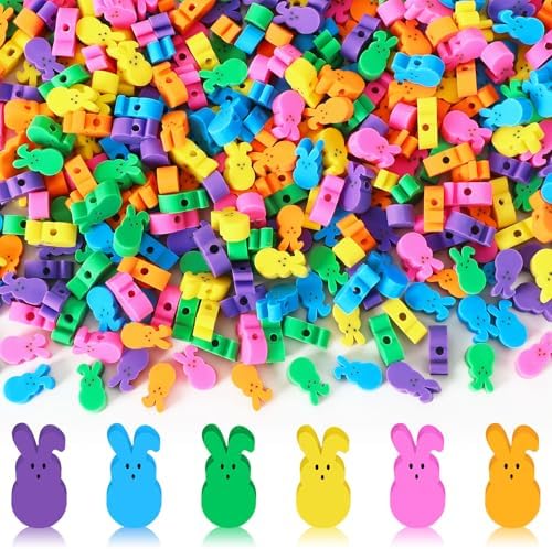 300Pcs Easter Bunny Polymer Clay Beads for Jewelry Making
