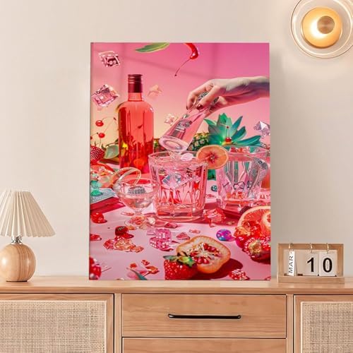 Pink girl Cocktail Dice Diamond Art Kits for Adults Diamond Painting Kits
