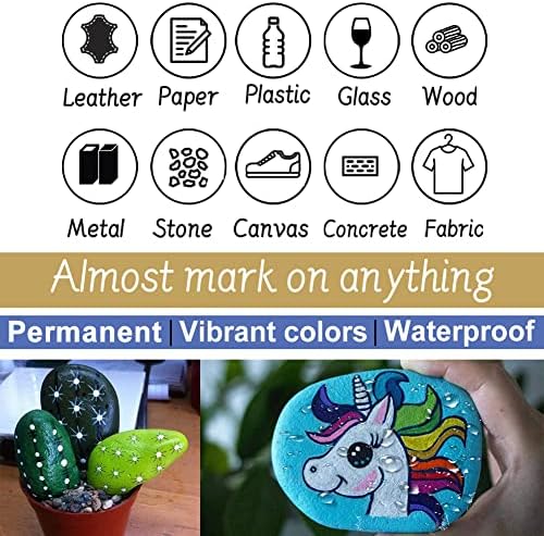 Overseas 8 Colors Paint Pens, Oil Based Permanent Paint Markers Medium Tip