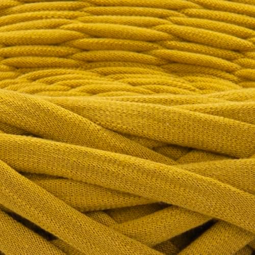 YARNART Cotton Elastic Fabric Spaghetti Premium T-Shirt Knitting Yarn for Bag Basket Cushion Crocheting Projects and Home Decor, Super Bulky (Pack of 1) (7357)