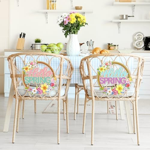 Large Size 12" Wooden Spring Ornaments to Paint, Flower Wooden DIY Blank Unfinished Round Wood Discs Ornament for Crafts Hanging Decorations(3PCS)