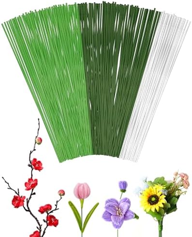 120 PCS FIVEIZERO 18 Gauge MixColor Floral Wire Stems for Artificial Flower Making,Florist Wire,Flower Wires for Crafts,Alambre para Flores for Wreaths, Flower Arrangements and DIY Projects