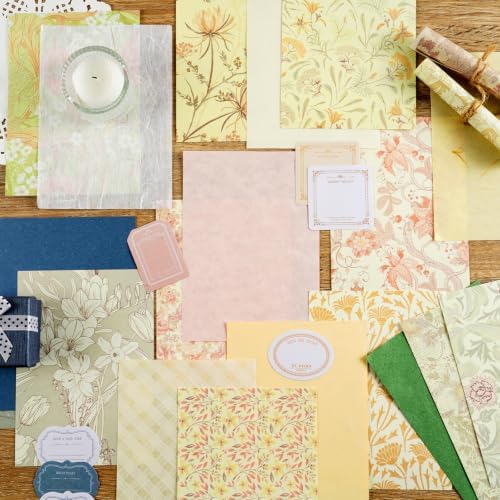 240 Sheets Vintage Floral Scrapbook Paper - 6 Themes Aesthetic Flowers Pattern, Scrapbook Supplies with Stickers Decorative Craft for Junk Journal Supplies Retro Crafts 4.1x5.8 Inch
