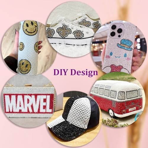 Resin Jelly Rhinestones for Crafting with B7000 Jewelry Glue, 2 Boxes White Flatback Crystals with 2Pcs 10ml Glue, Bedazzling Non Hotfix Gems for DIY Tumblers Clothing Shoes Manicure