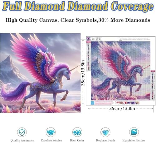 Unicorn Diamond Art Kits for Adults, Diamond Painting Kits 14x14 Inch