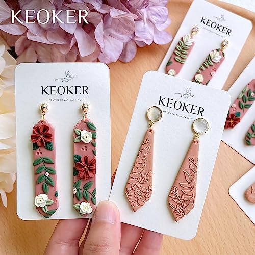 Keoker Clay Cutters, Polymer Clay Cutters, Long Dangle Shape Polymer Clay Cutter Set (5PCS A)