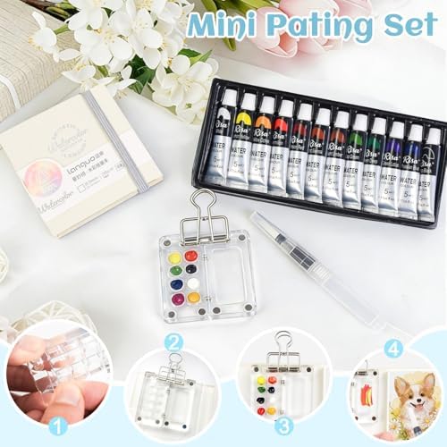 Mini Watercolor Paint Set Portable for Painters Artists Student