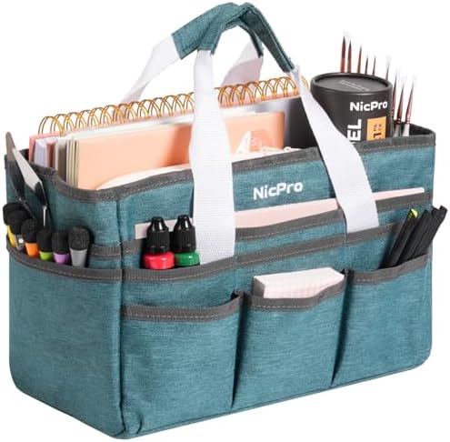 Nicpro Craft Art Bag, Art Tote Bag with Multiple Pockets for Supply Storage