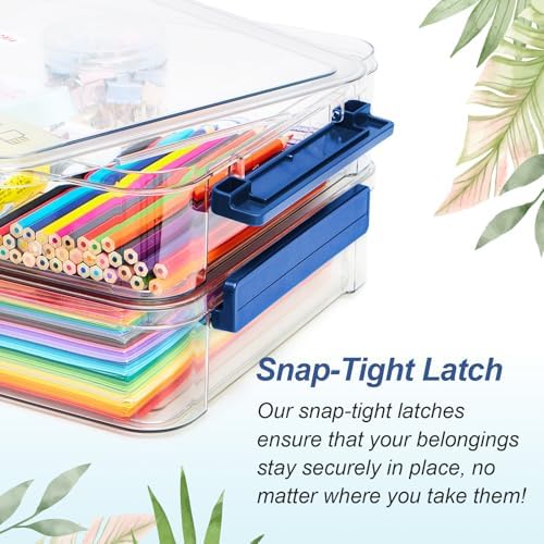 CATOOMUU 16-Pack 9x13 Shallow Flat Clear Plastic Storage Boxes