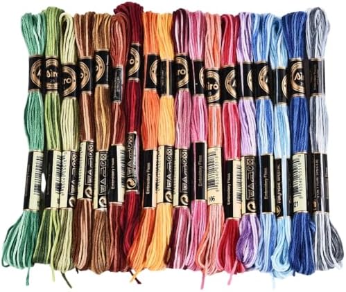 18 Skeins 6 Strands Variegated Embroidery Floss Thread for Sewing