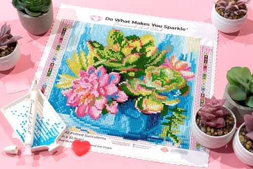DIAMOND ART CLUB Potted Succulents Diamond Art Kits for Adults