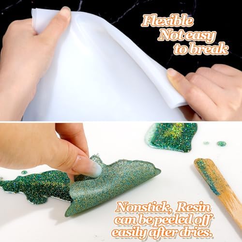 LEOBRO Large Silicone Mat, 23.4” x 15.6” Clear Silicone Mats for Crafts, Play Dough Mat, Desk Mat, for Resin Molds, Clay, Paint, Arts and Crafts, Medium Thickness 0.75 MM