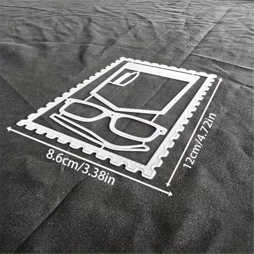 Cutting Dies Metal Stencils Scrapbooking Tools DIY Embossing Template for Paper Card Making Album Arts Crafts Supplies (Glasses Pocket Frame-12x8.6cm)