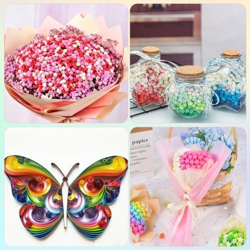 Phinus 2060 Sheets Origami Paper, 27 Assortment Colors Double Sided Star Paper Strips, 8.3 x 0.6 Inch Lucky Origami Star Paper Strips for DIY Hand Art Crafts