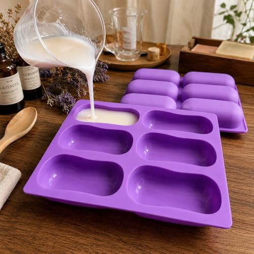 2Pack Soap Silicone Mold Pillow-Shaped Silicone Soap Mold Bath Bomb Mold Handmade Soap Making Mold 12-Cavity Silicone Mold Soap Mold for Soap Candle Lotion Bath Bombs Resin Wax Cake Chocolate Candy