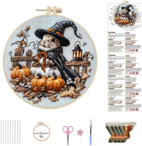 Embroidery Halloween Kit for Adult, Embroidery DIY Starter Kit