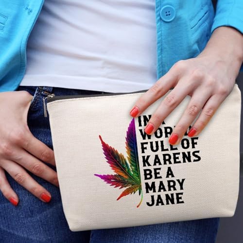Funny Leaf Birthday Gifts for Women, Funny Gifts for Friends Travel Cosmetic Bag, Funny Birthday Gifts Christmas Farewell Graduation Friendship Gifts for Women Best Friends Sister Coworkers Bestie
