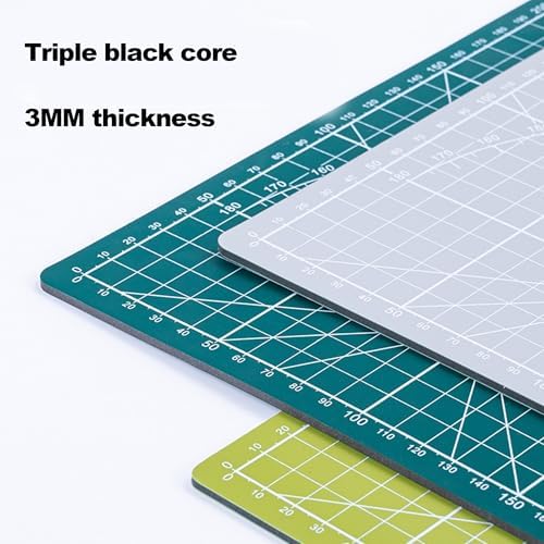 A5 Cutting Mat, Self Healing Sewing Mat, Rotary Craft Mat Double Sided 3-Ply Craft Cutting Board for Sewing Crafts Hobby Fabric Precision Scrapbooking Project Art Supplies, 8.6“ x 5.9”, Grey