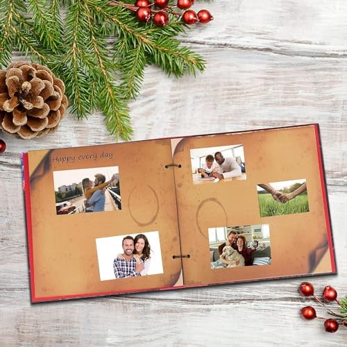 Our Adventure Book 12x12 Inch,Scrapbook Album Large Handmade Travel Scrapbook 60 Pages DIY Album for Anniversary,Wedding,Travelling,Writing,Baby,Friends,Family,Couple Gifts (12in-Up House)