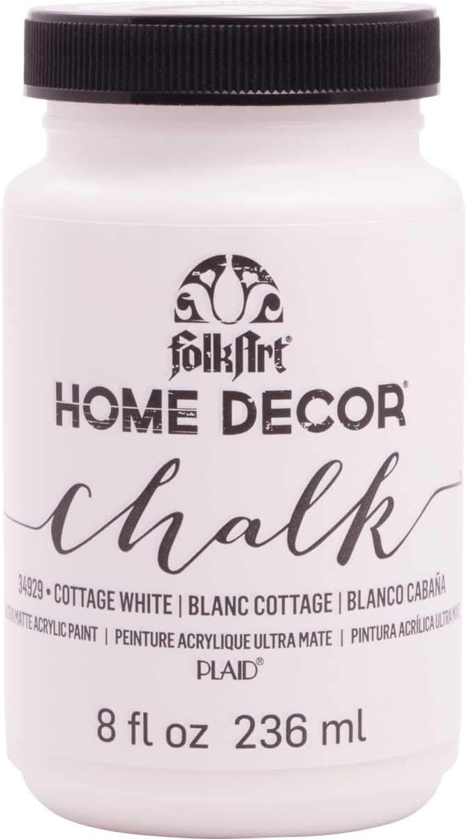FolkArt Home Decor Chalk Furniture & Craft Acrylic Paint in Assorted Colors, 8 ounce, Cottage White