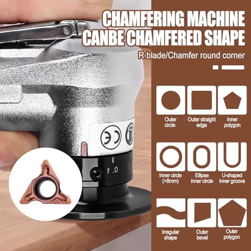 10PCS Carbide Triangle Cutter Heads for Pneumatic Mini Chamfering Tool – Lathe Turning Inserts for Deburring Wood, Metal, Plastic,for Most Mini Beveling Machines (R Angle Blade)