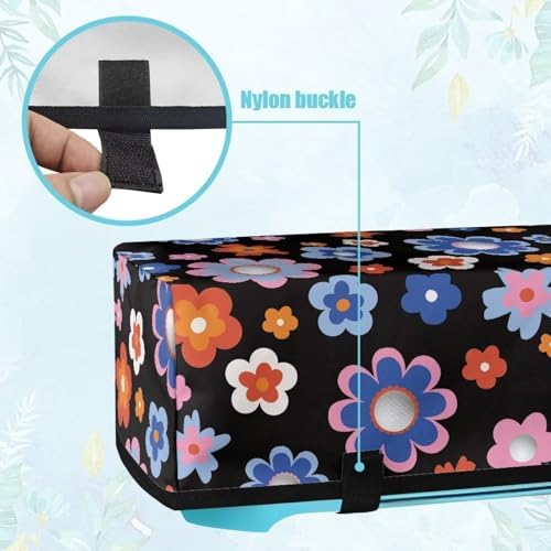 Binienty Black Hippie Flower Die-Cute Maker Covers Protective Dust Cover Compatible with Cricut Maker 3, Cricut Explore, Cricut Air 2, Cutting Machines Accessories