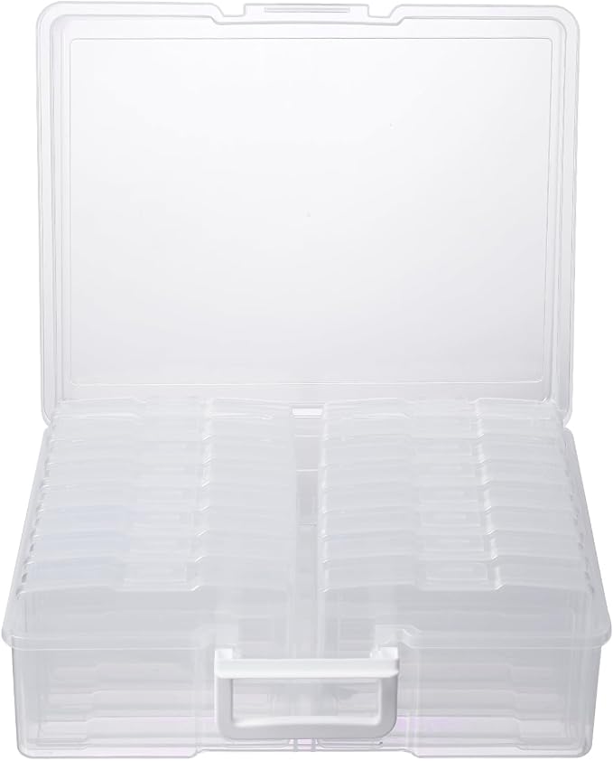 novelinks Photo Storage Boxes with Handle, Photo Organizers and Storage | 1Pack Clear, Photo Albums 4x6 Pictures, Photo Cases, Classroom Organization, Index Card Box, Photo Card Holder, Seed Storage