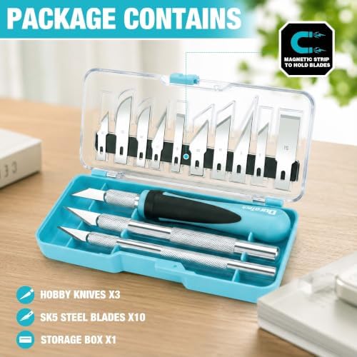 DURATECH 16-Piece Exacto Knife Set for Crafting, Modeling, Pumpkin Carving
