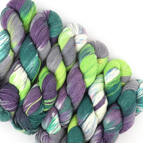 Katech 6 Pack Wool Yarn for Crocheting-Sock Yarn for Knitting Green-Gray