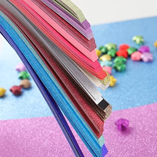 Mluchee 360 Sheets Folding Stars Paper Strips - 18 Colors Glitter Lucky Stars Papers Colorful Decoration Folding Paper for Thanksgiving Christmas Gifts, School Teaching, DIY Projects