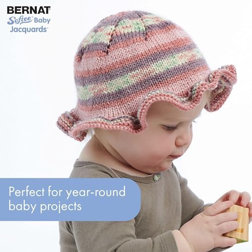 Bernat Softee Baby Jacquards Soft Yarn for Crocheting, River Ripples 3-Pack