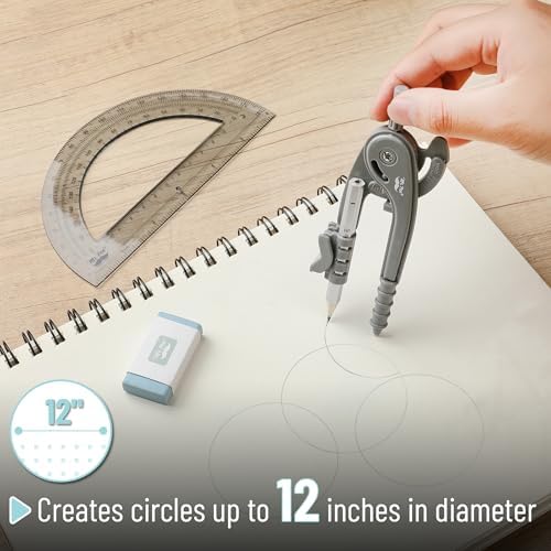 Mr. Pen- Geometry Compass and Protractor Set, 6 Inch Compass