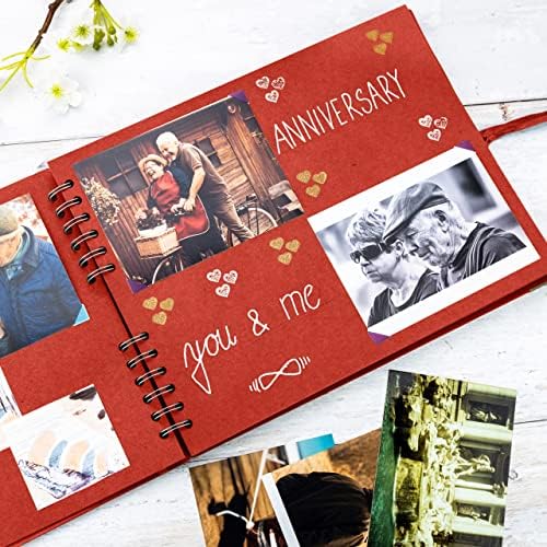 Bstorify Square Scrapbook Photo Albums 50 Pages (11 x 8.5 Inch) Red | Hardcover with Thick 200 GSM Kraft Paper, Ideal for Your Scrapbooking Albums, Art & Craft Projects (Red, 11 x 8.5 Inch)